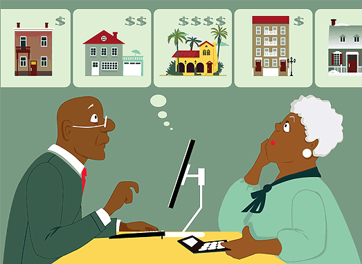 man and woman thinking about types of housing